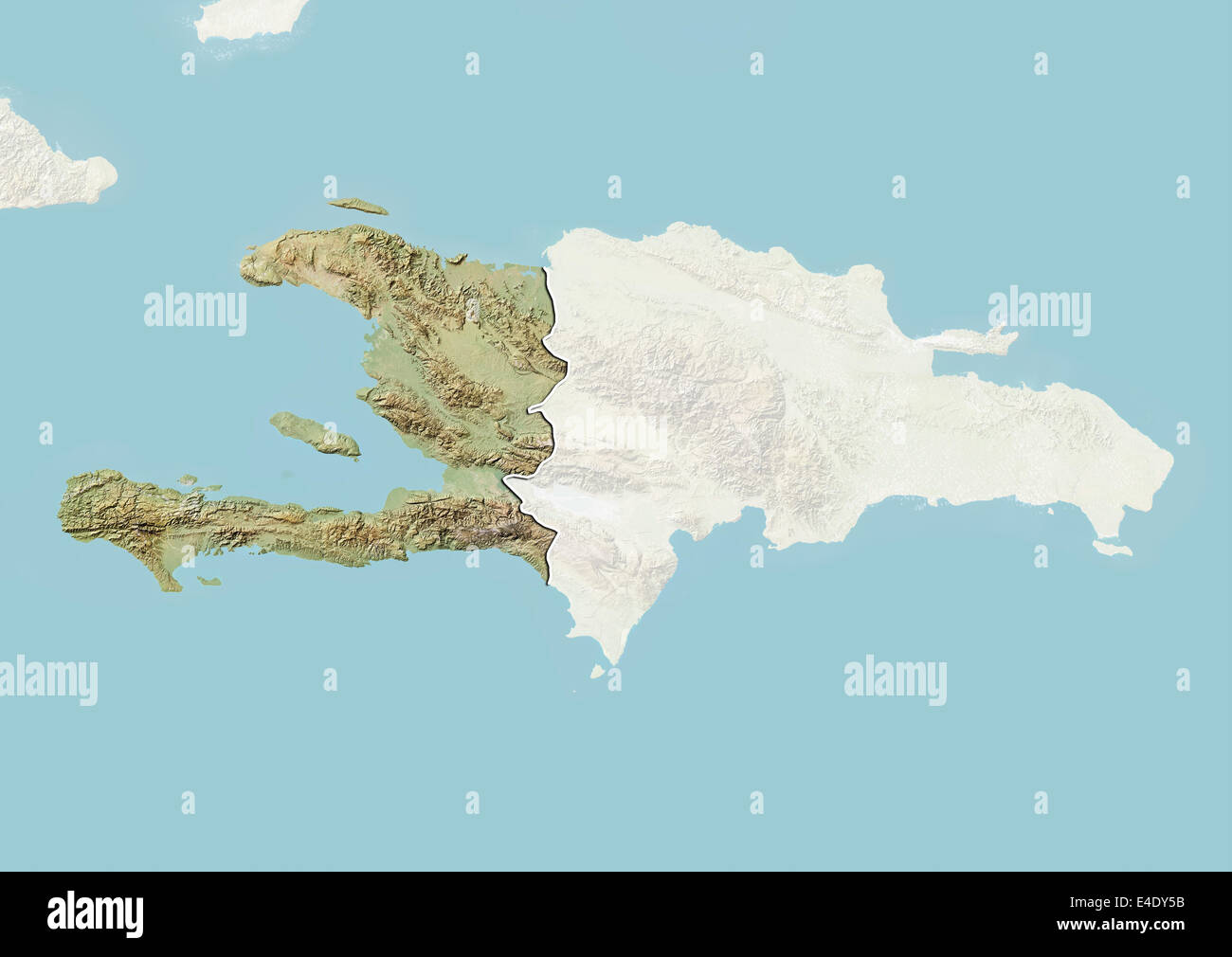 Haïti, carte en relief avec bordure et masque Banque D'Images