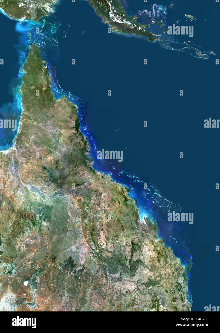 Grande Barrière de Corail, Australie, True Color Image satellite. La  couleur vraie image satellite de la Grande Barrière de corail en Australie  Photo Stock - Alamy