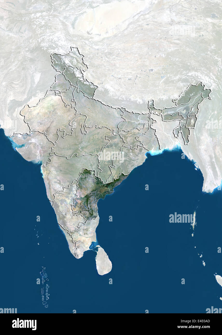 L'Inde et l'état de l'Andhra Pradesh, True Color Image satellite Banque D'Images