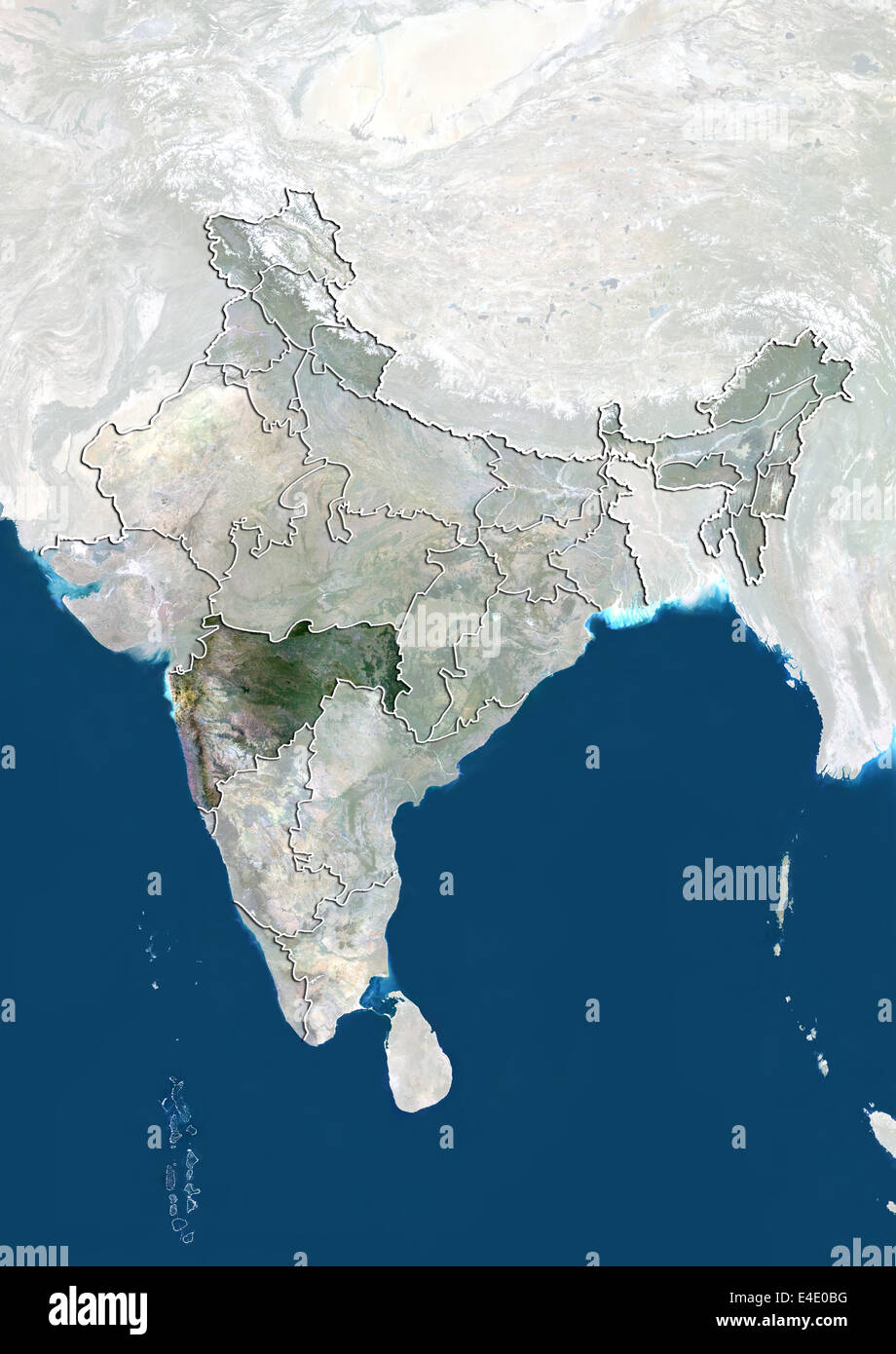 L'Inde et l'État de Maharashtra, True Color Image satellite Banque D'Images