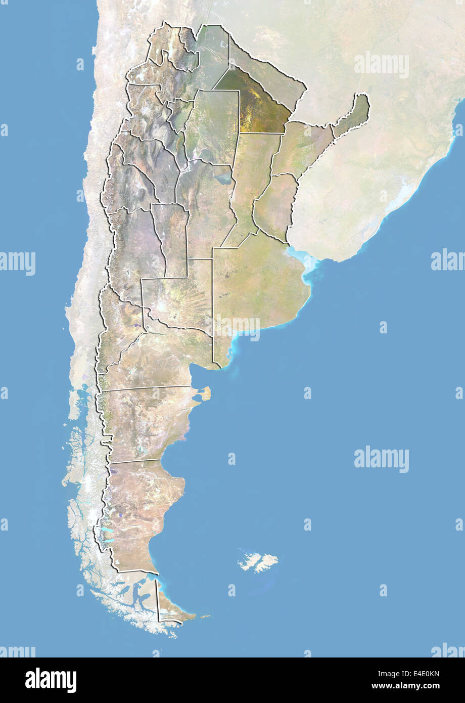 L'Argentine et de la province du Chaco, image satellite avec effet de choc Banque D'Images
