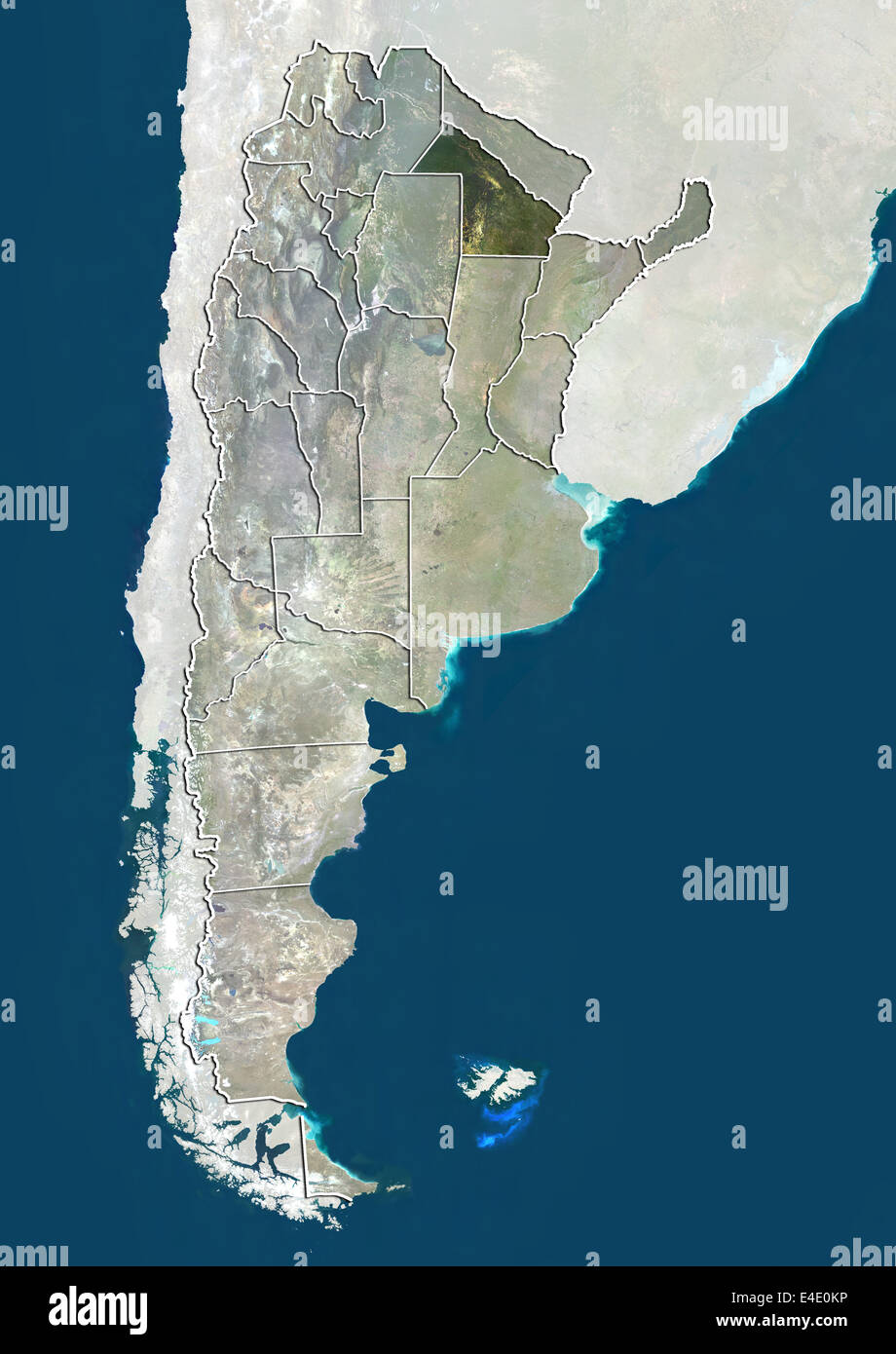 L'Argentine et de la province du Chaco, True Color Image satellite Banque D'Images
