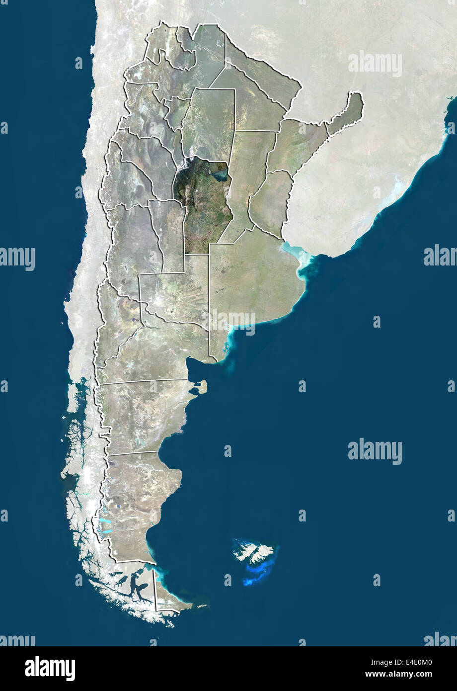 L'Argentine et de la Province de Cordoba, True Color Image satellite Banque D'Images