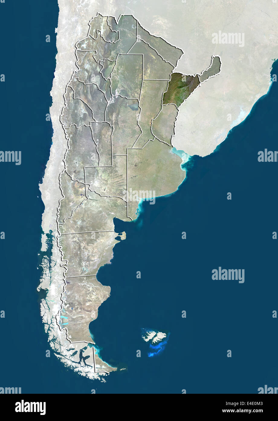 L'Argentine et de la province de Corrientes, True Color Image satellite Banque D'Images