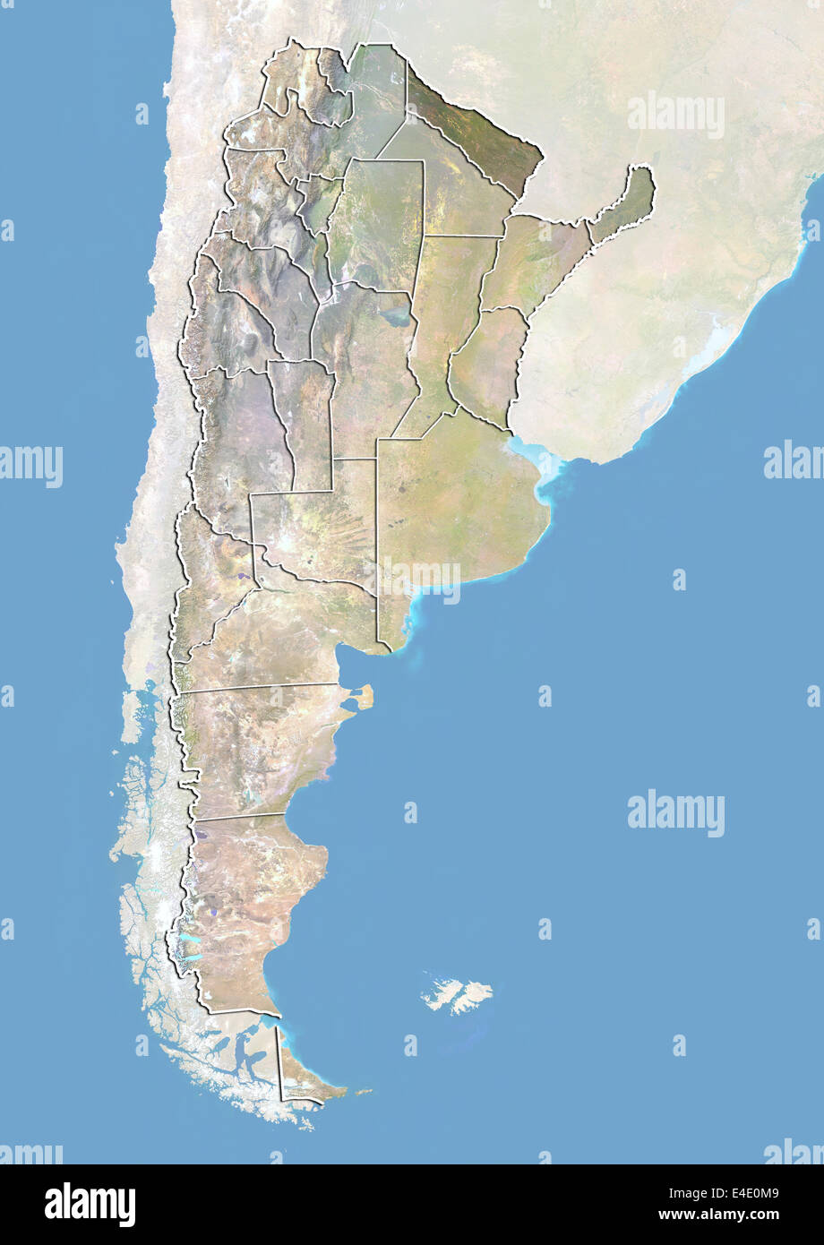 L'Argentine et la province de Formosa, image satellite avec effet de choc Banque D'Images