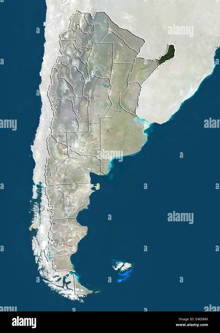 L'Argentine et la province de Misiones, True Color Image satellite Banque D'Images