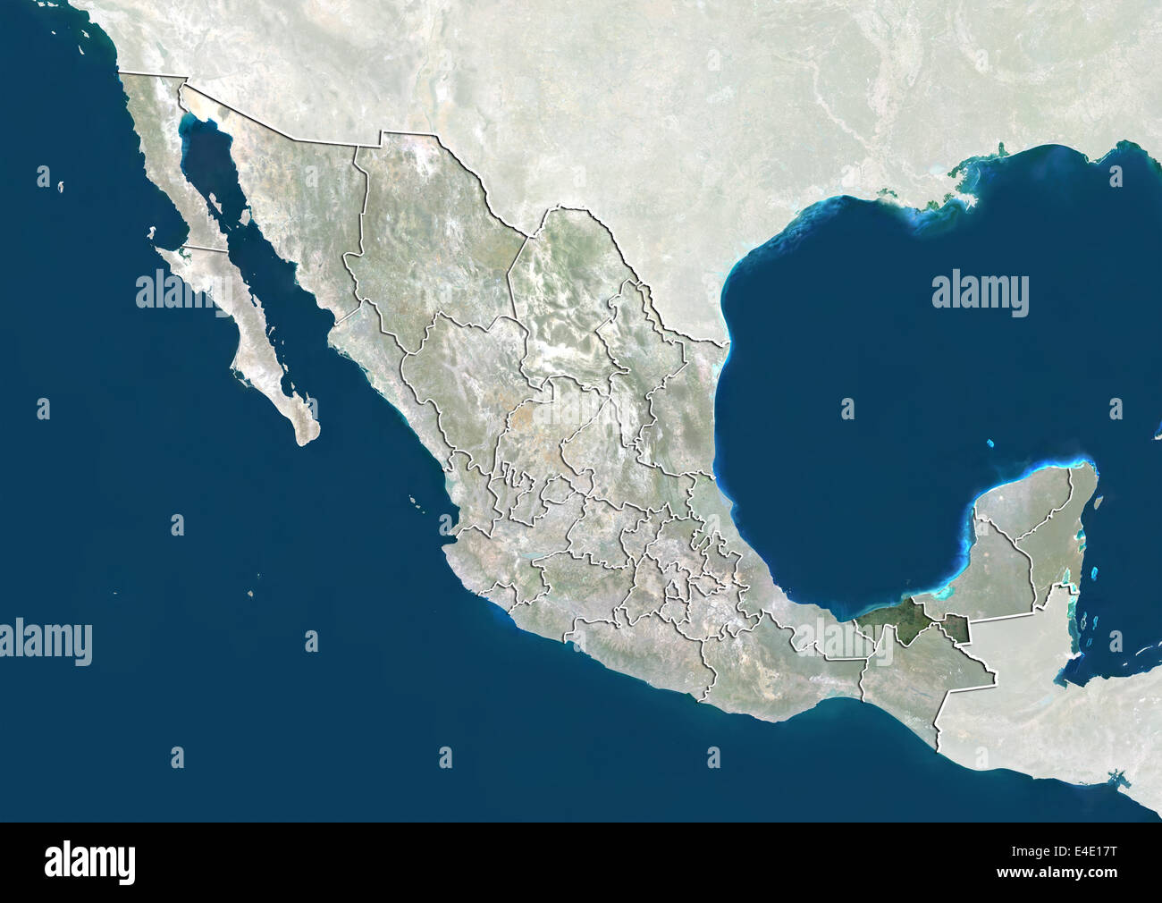 Le Mexique et l'Etat de Tabasco, True Color Image satellite Banque D'Images