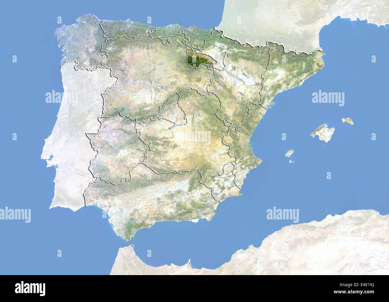 L'Espagne et la région de La Rioja, image satellite avec effet de choc Banque D'Images
