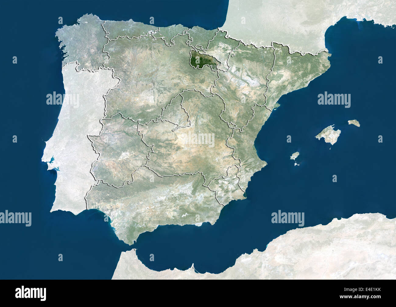 L'Espagne et la région de La Rioja, True Color Image satellite Banque D'Images