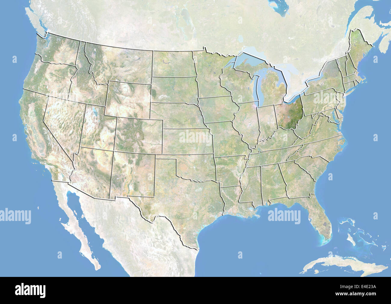 États-unis et l'état de l'Ohio, image satellite avec effet de choc Banque D'Images