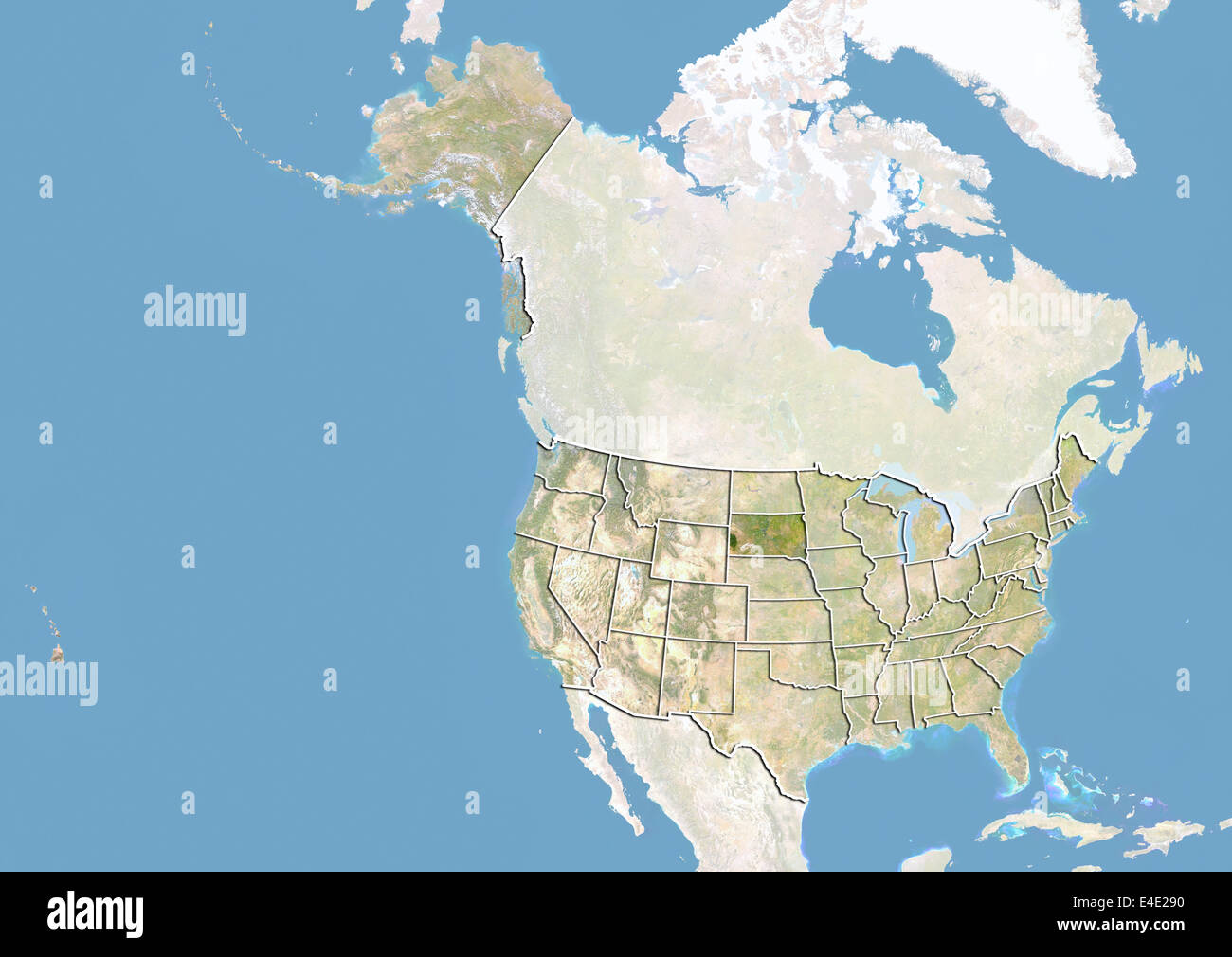 États-unis et l'État du Dakota du Sud, image satellite avec effet de choc Banque D'Images