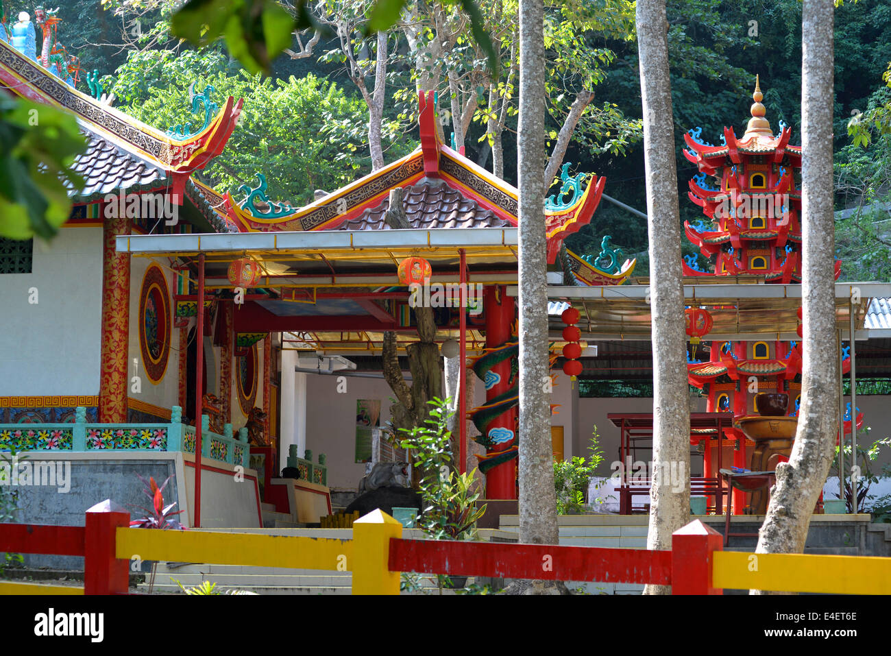 Temple bouddhiste à Papuma Beach, Java Banque D'Images