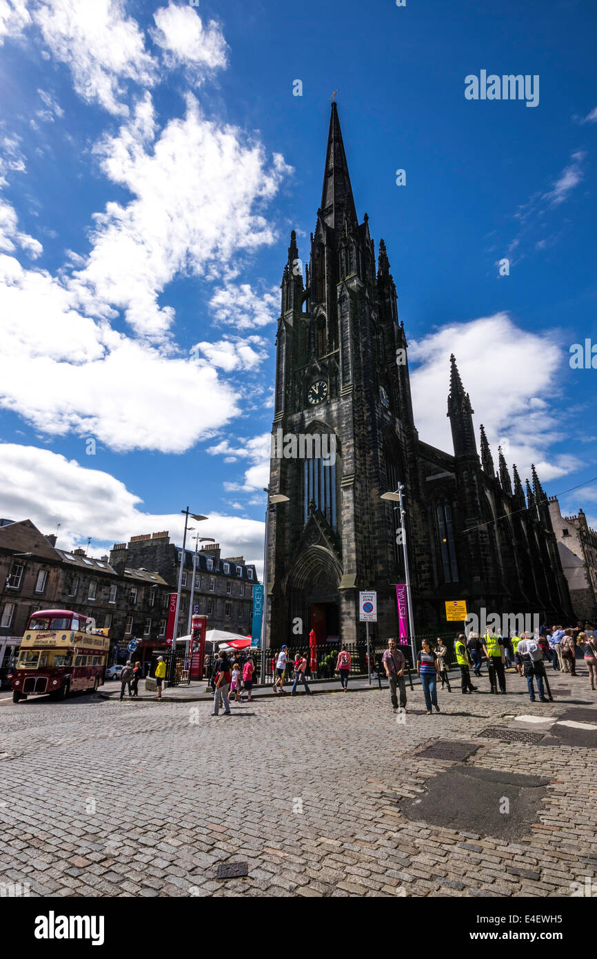 Le moyeu Edinburgh prise depuis le sommet de la Royal Mile Edinburgh Banque D'Images