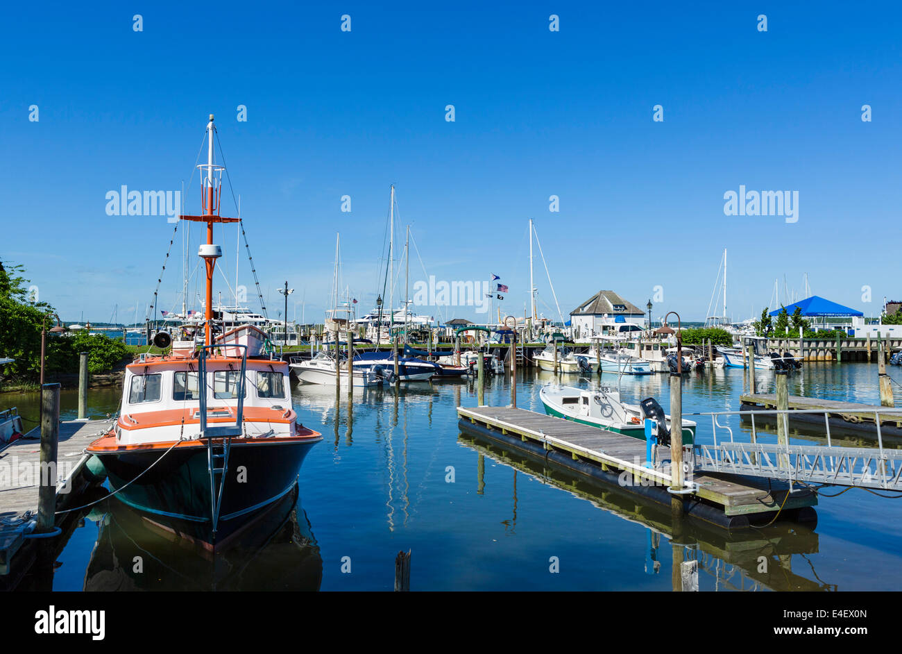 Port dans le village de Sag Harbor, comté de Suffolk, Long Island, NY, USA Banque D'Images