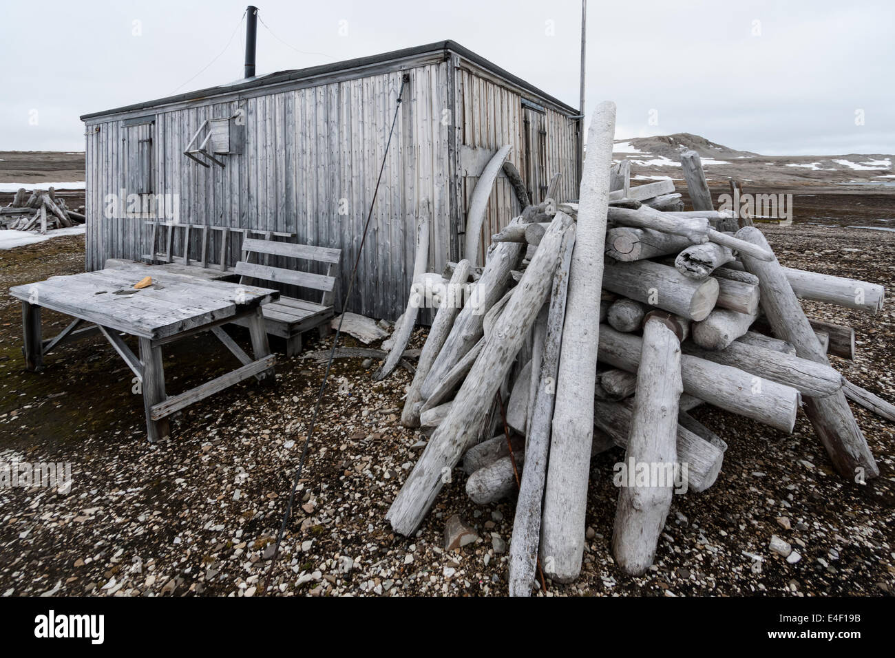 Svalbard en Norvège. Capacités de recherche finlandais-suédois expedition 1957-1958 Banque D'Images