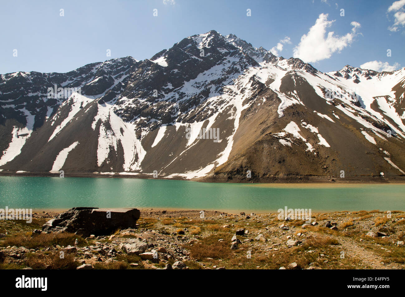 Cajon del Maipo et Embalse El Yeso réservoir, Andes, Chili Banque D'Images