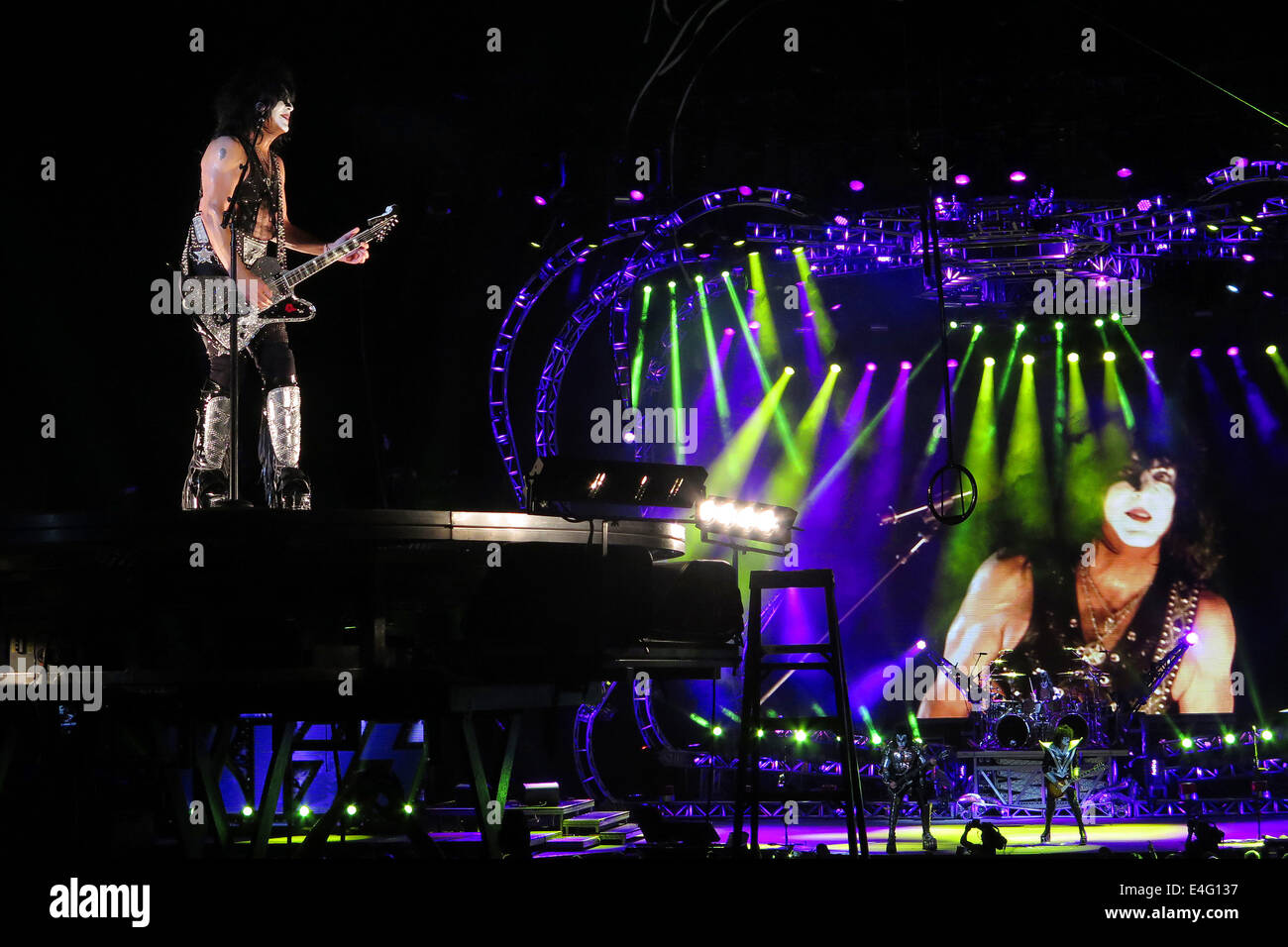 6 juillet 2014 - San Diego, CA, USA - 6 juillet 2014 - Chula Vista, Californie, USA - Paul Stanley effectue avec son groupe KISS performe au cours d'une de leur tournée d'été. (Crédit Image : © Alfred KC/Zuma sur le fil) Banque D'Images