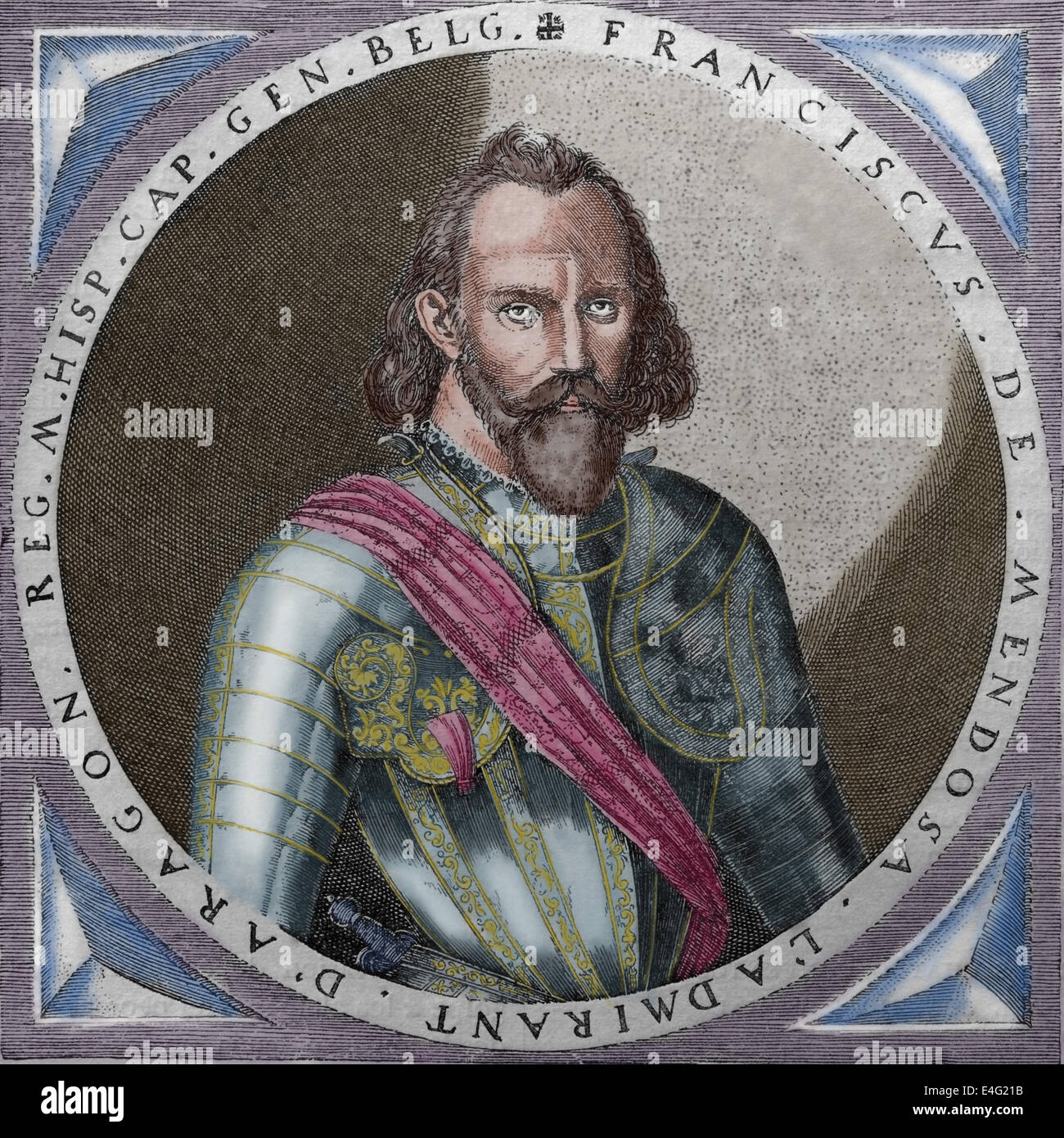 Francisco de Mendoza (1515-1547). Conquistador espagnol. La gravure, l'histoire universelle. Publié en 1883, l'Espagne. Plus tard la couleur. Banque D'Images