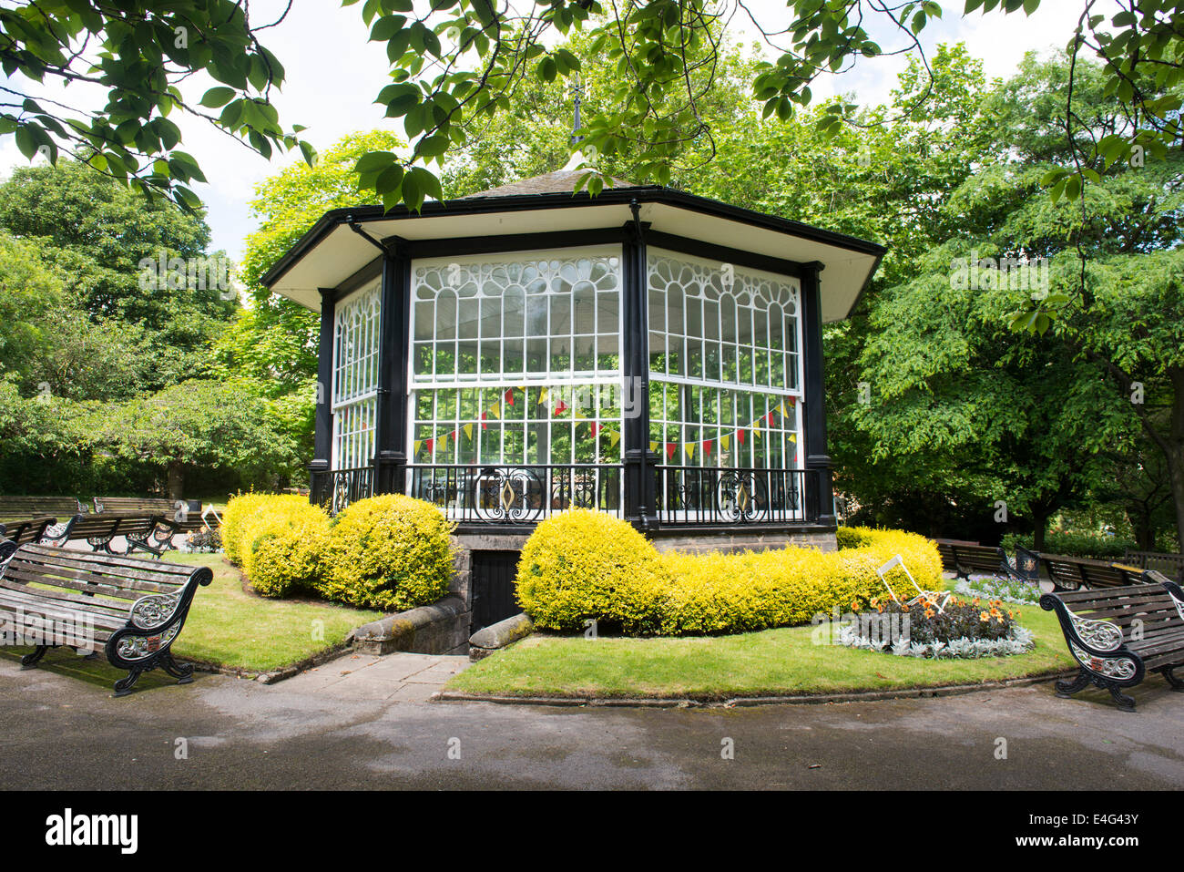 Le kiosque et de jardins au château de Nottingham, Nottinghamshire England UK Banque D'Images