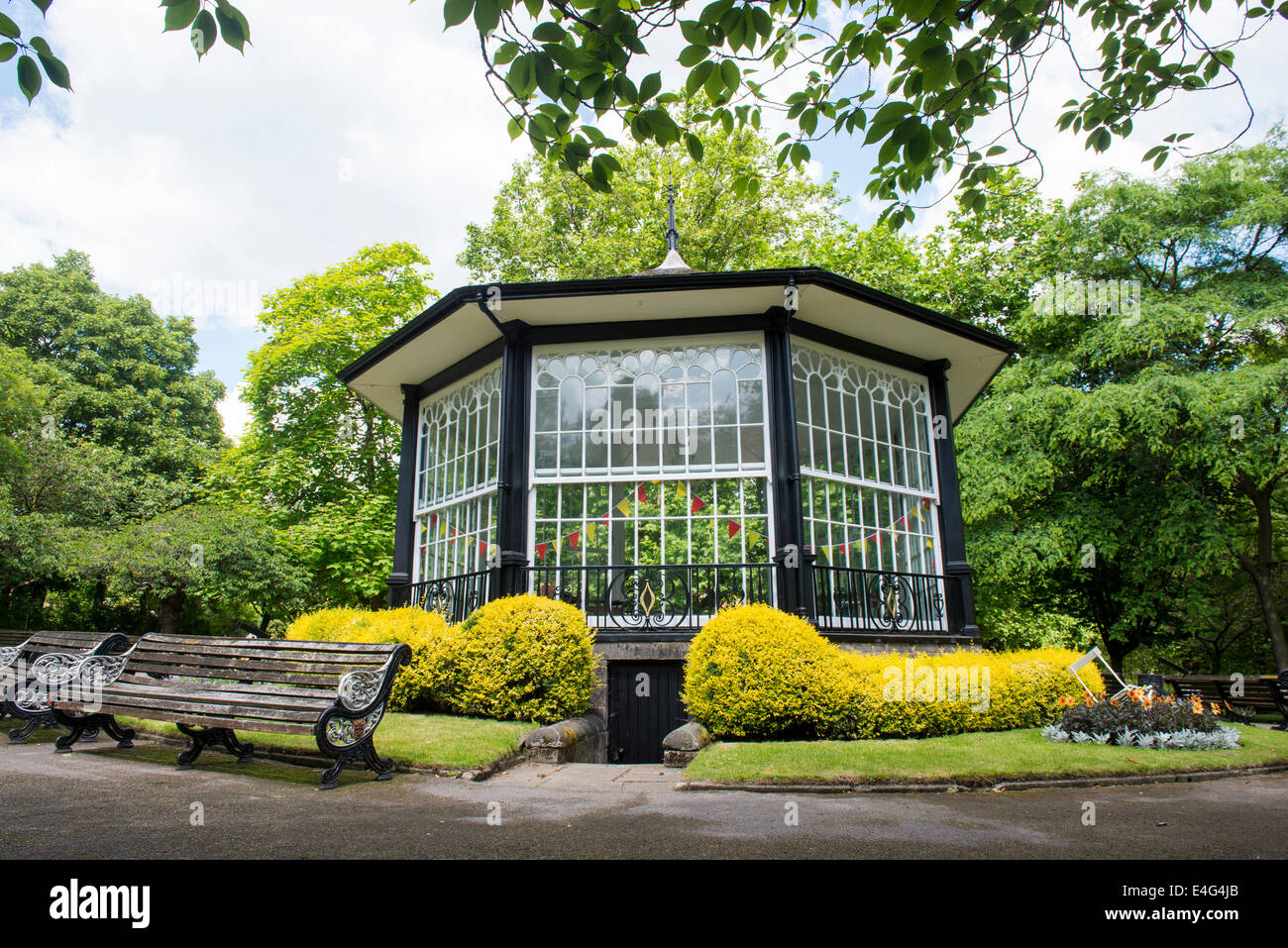 Le kiosque et de jardins au château de Nottingham, Nottinghamshire England UK Banque D'Images