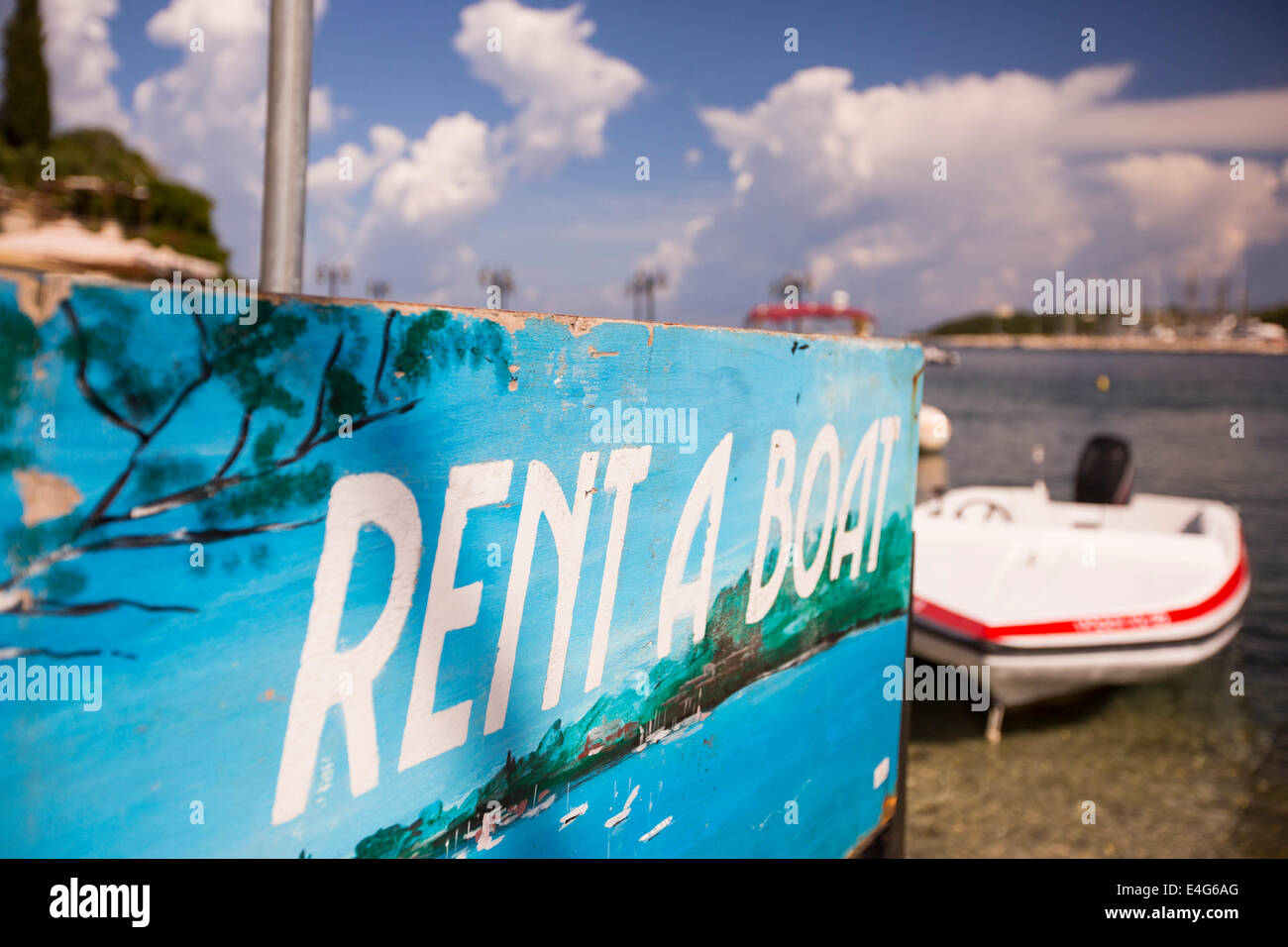 Maison de vacances louer un bateau à Sivota, Grèce. Banque D'Images