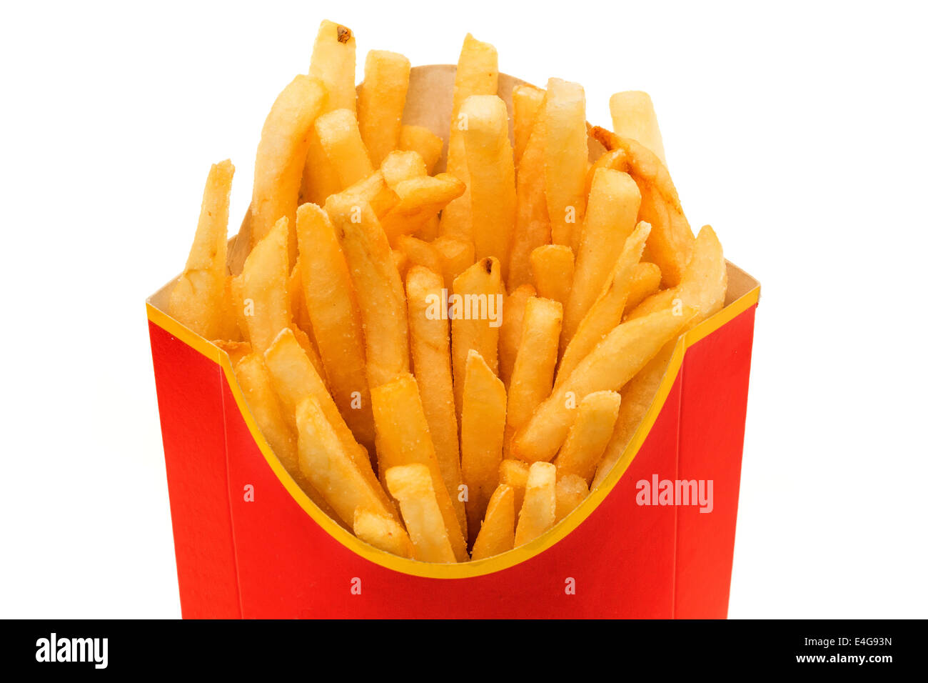 Sachet de frites - studio photo avec un fond blanc Banque D'Images