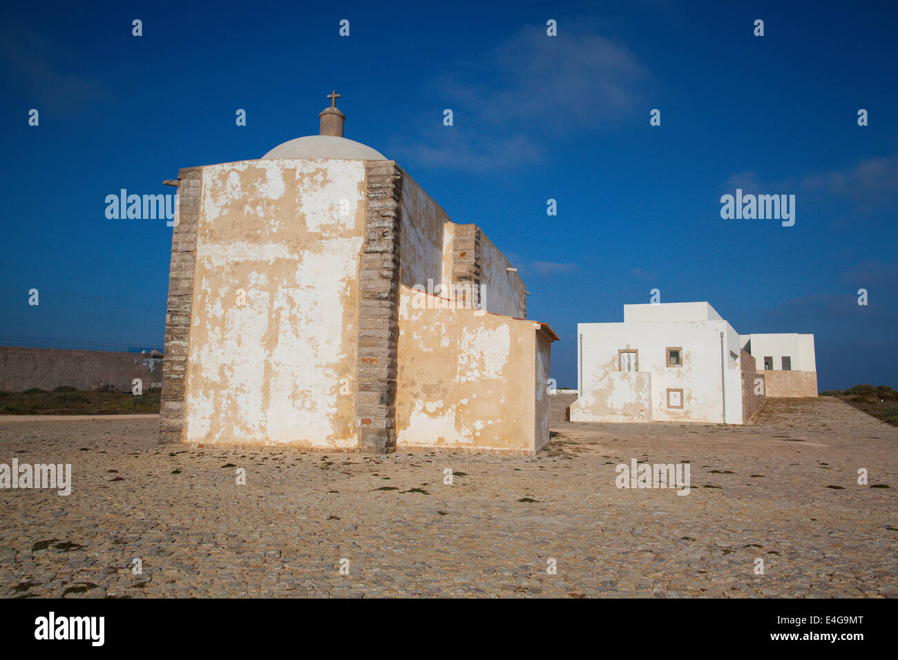 Église Notre Dame de Grace (Igreja de Nossa Senhora da Graça) à la Forteresse de Sagres, Algarve, Portugal Banque D'Images