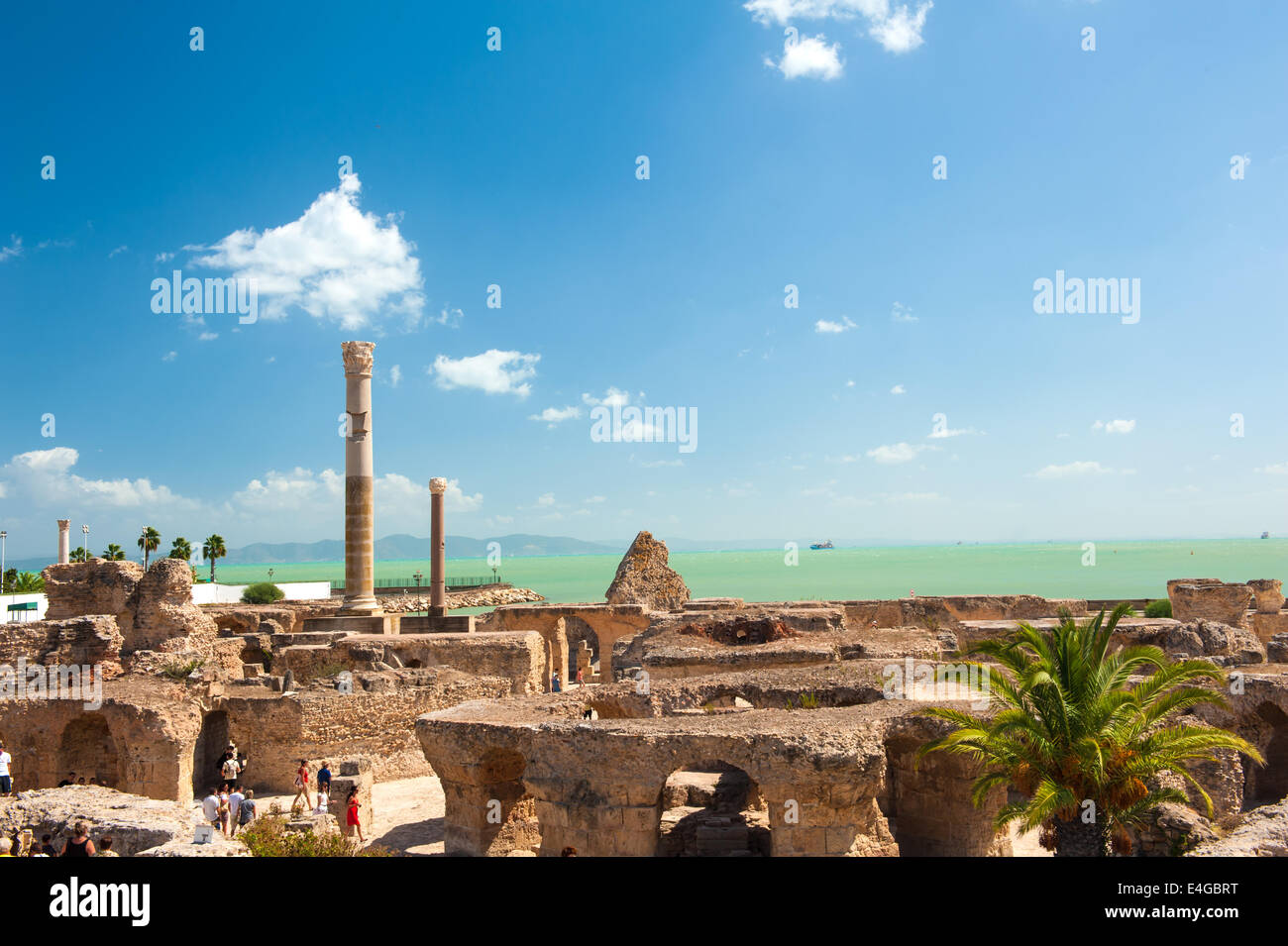 Ruines de Carthage Antonine Bains de Tunisie Banque D'Images