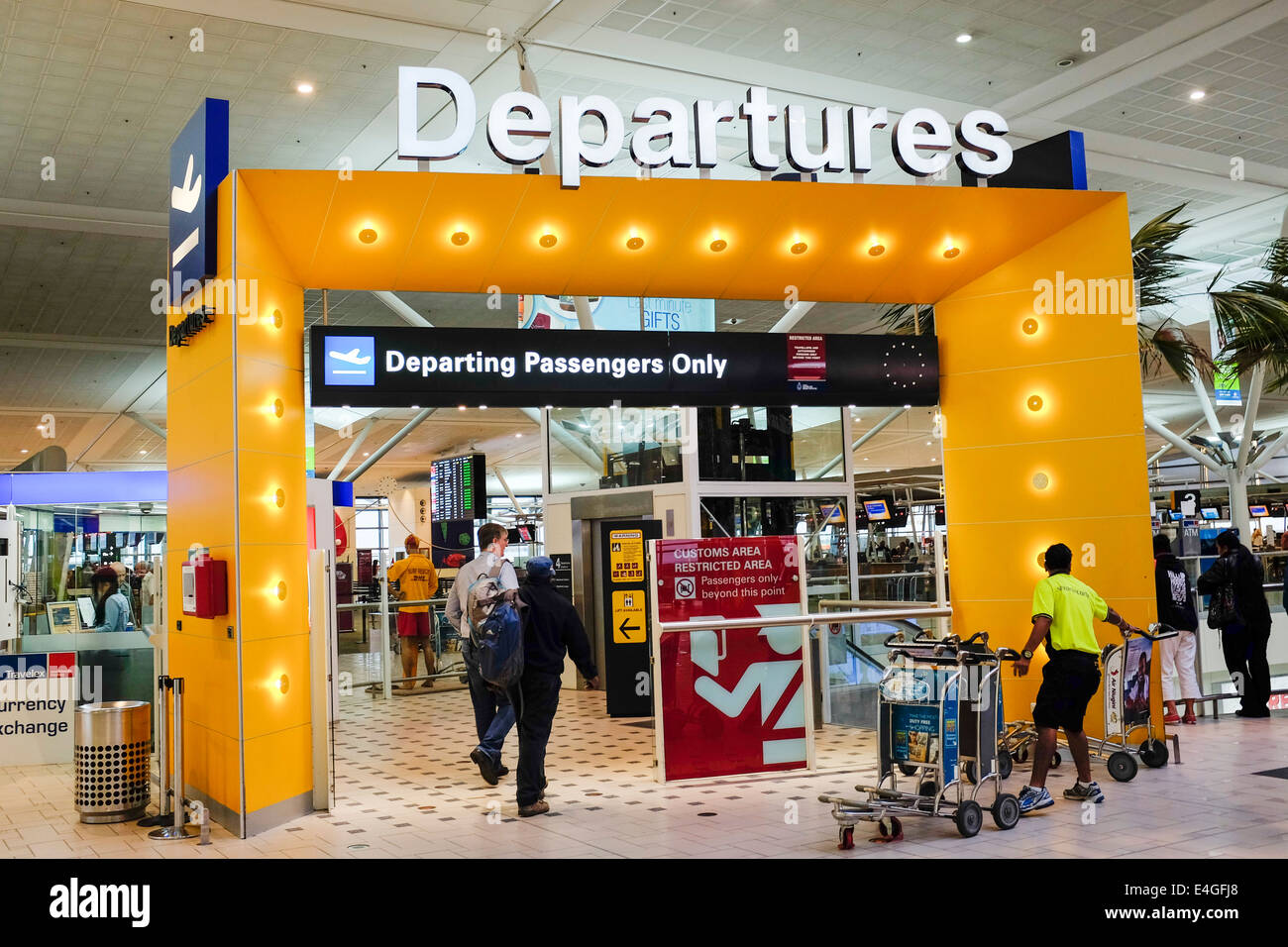 Porte de départ l'Aéroport International de Brisbane Australie Banque D'Images