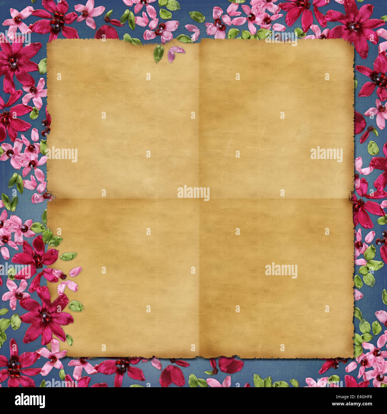 Texture background vintage avec broderie ruban Banque D'Images