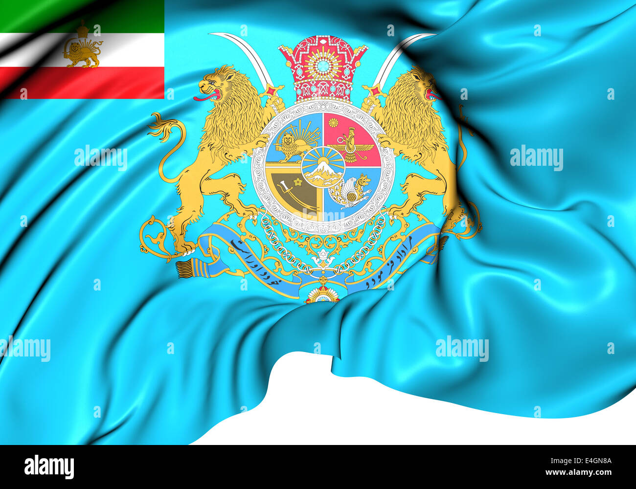 Le Prince Héritier d'Iran Drapeau. Close Up. Banque D'Images