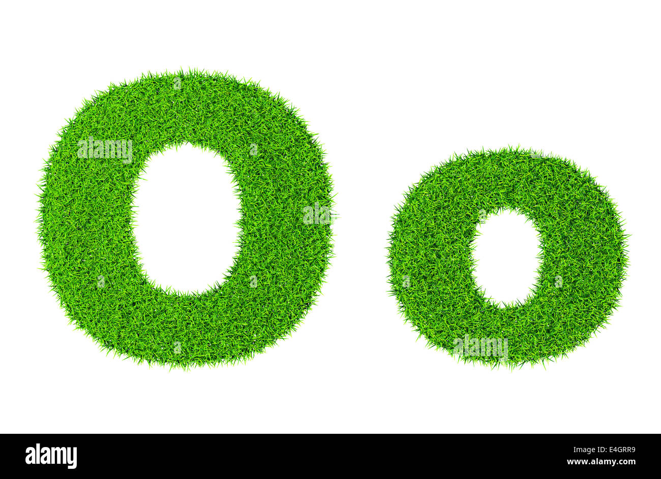 Grass lettre O - écologie eco friendly le concept de type de caractère Banque D'Images