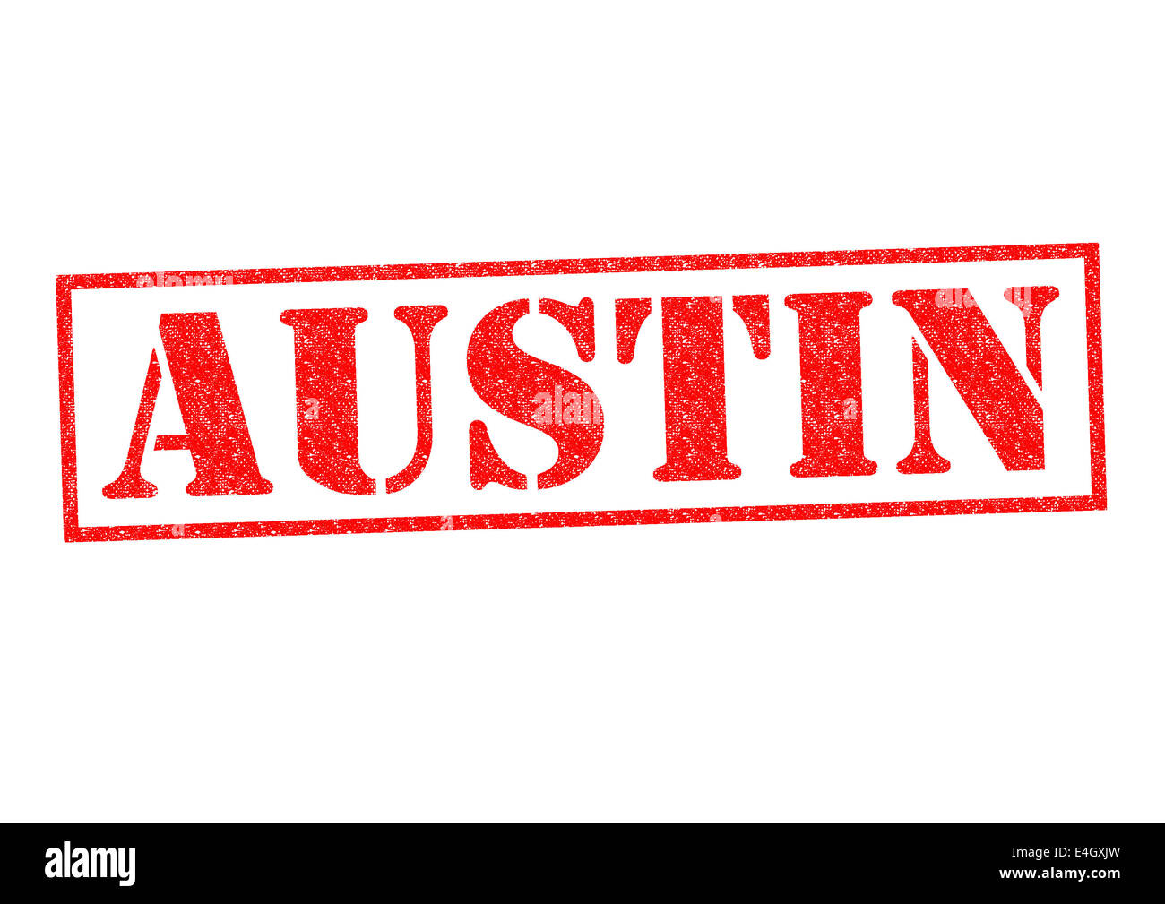 AUSTIN Tampon de caoutchouc sur un fond blanc. Banque D'Images