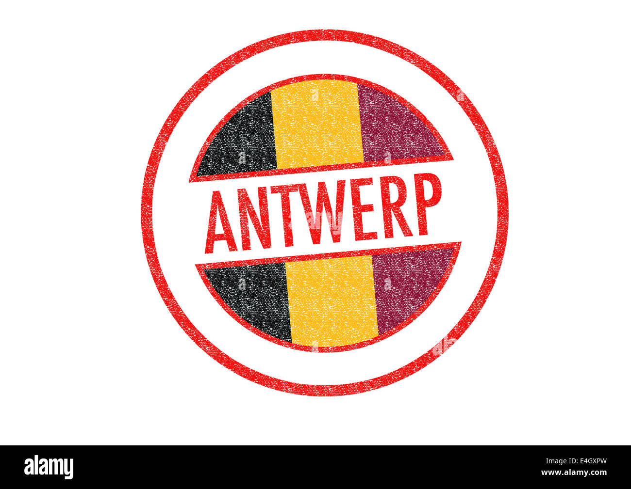 De style passeport Anvers tampon de caoutchouc sur un fond blanc. Banque D'Images