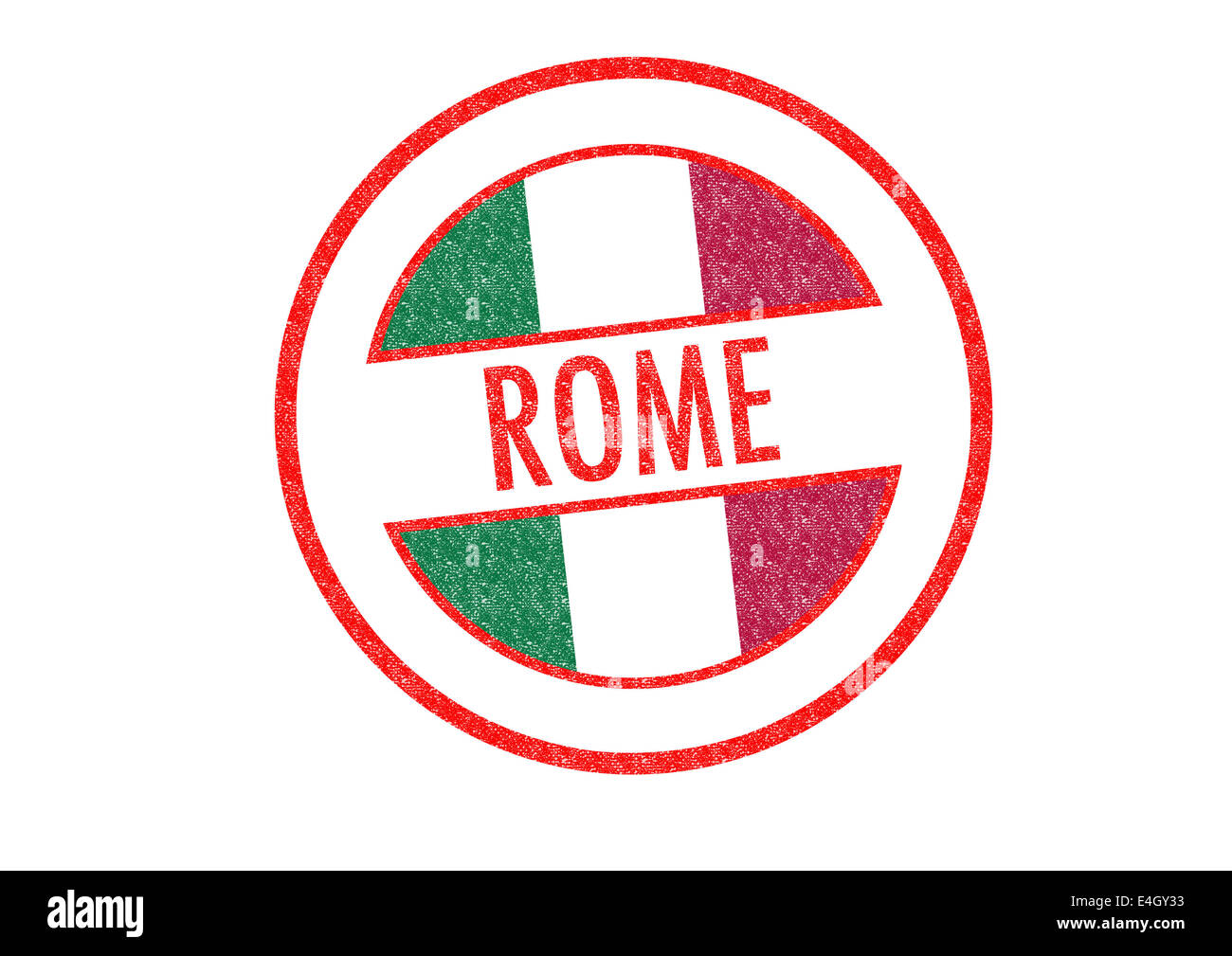 ROME de style passeport tampon de caoutchouc sur un fond blanc Photo