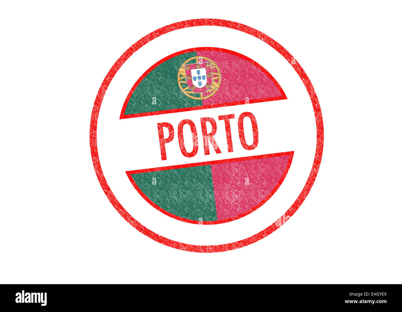 PORTO de style passeport tampon de caoutchouc sur un fond blanc. Banque D'Images