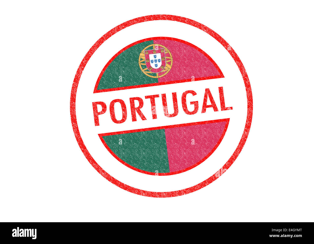 De style passeport PORTUGAL timbres en caoutchouc sur un fond blanc. Banque D'Images
