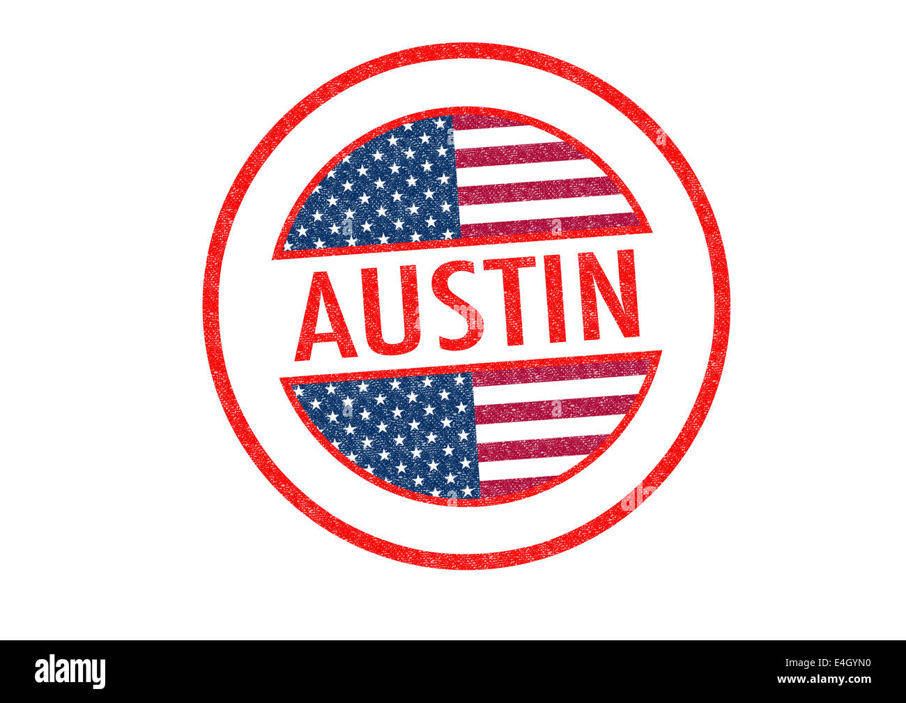 De style passeport AUSTIN tampon de caoutchouc sur un fond blanc. Banque D'Images