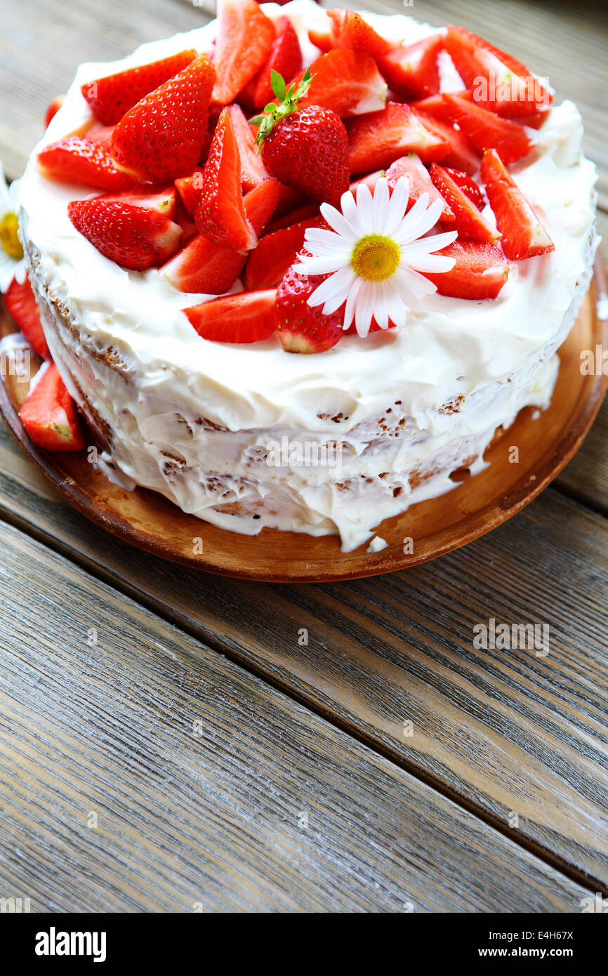 Gâteau aux fraises de fête, de l'alimentation libre Banque D'Images