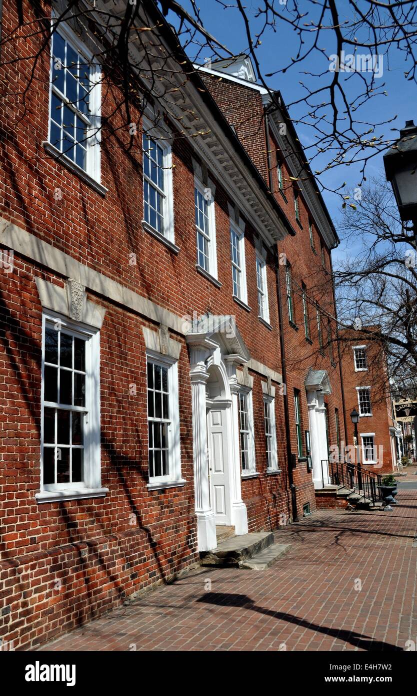 Alexandria, Virginia : Deux c. 1770 et 1792 bâtiments en briques historique comprennent Gadsby's Tavern Banque D'Images