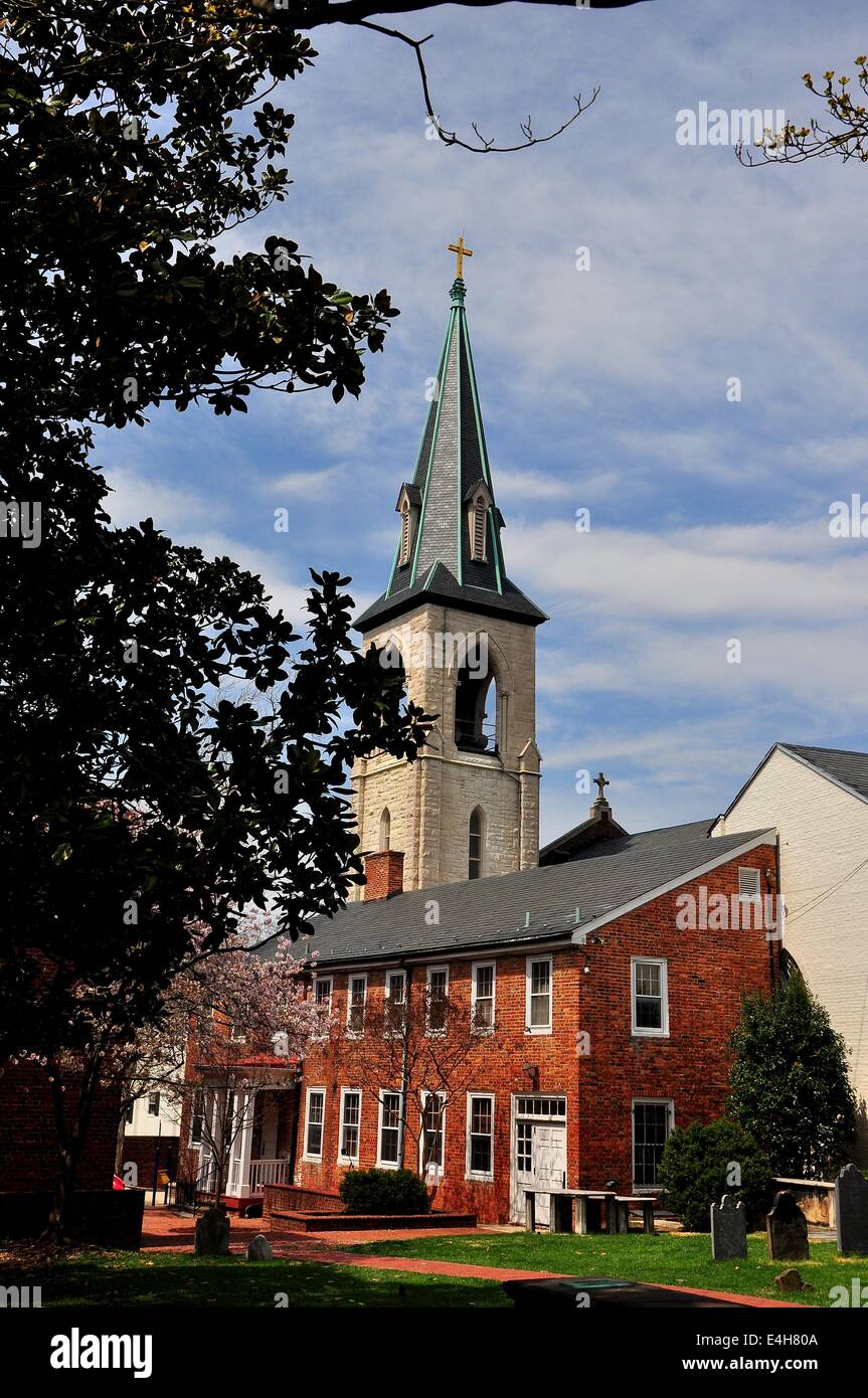 Alexandria, Virginia : clocher de l'Église Catholique Romaine Ste Marie * Banque D'Images