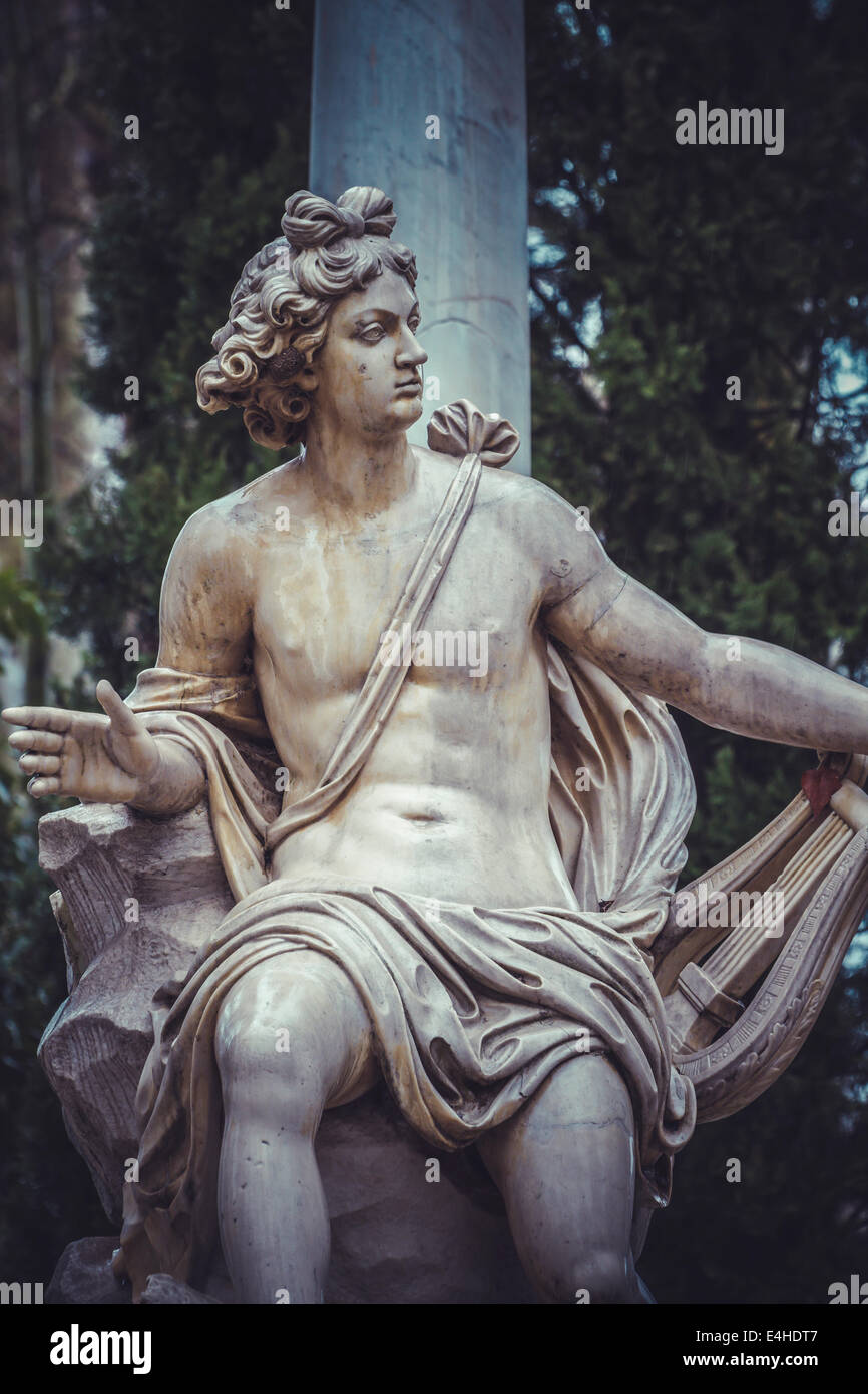 Apollo, fontaines ornementales du Palais d'Aranjuez, Madrid, Espagne.Site du patrimoine mondial par l'UNESCO en 2001 Banque D'Images