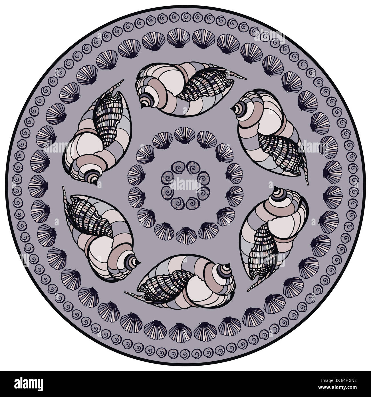 Mandala fait de coquillages. Banque D'Images