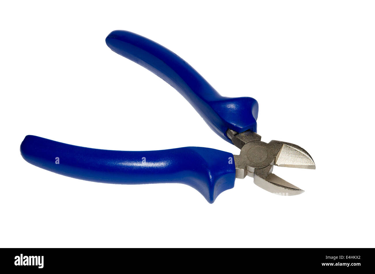 L'équipement de travail à la main - l'outil ou d'une pince coupe-fil isolé sur fond blanc studio. Banque D'Images