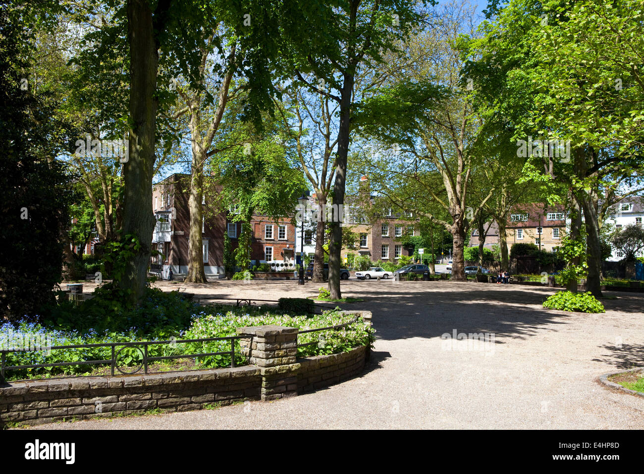 Le magnifique Étang Square à Highgate, Londres. Banque D'Images