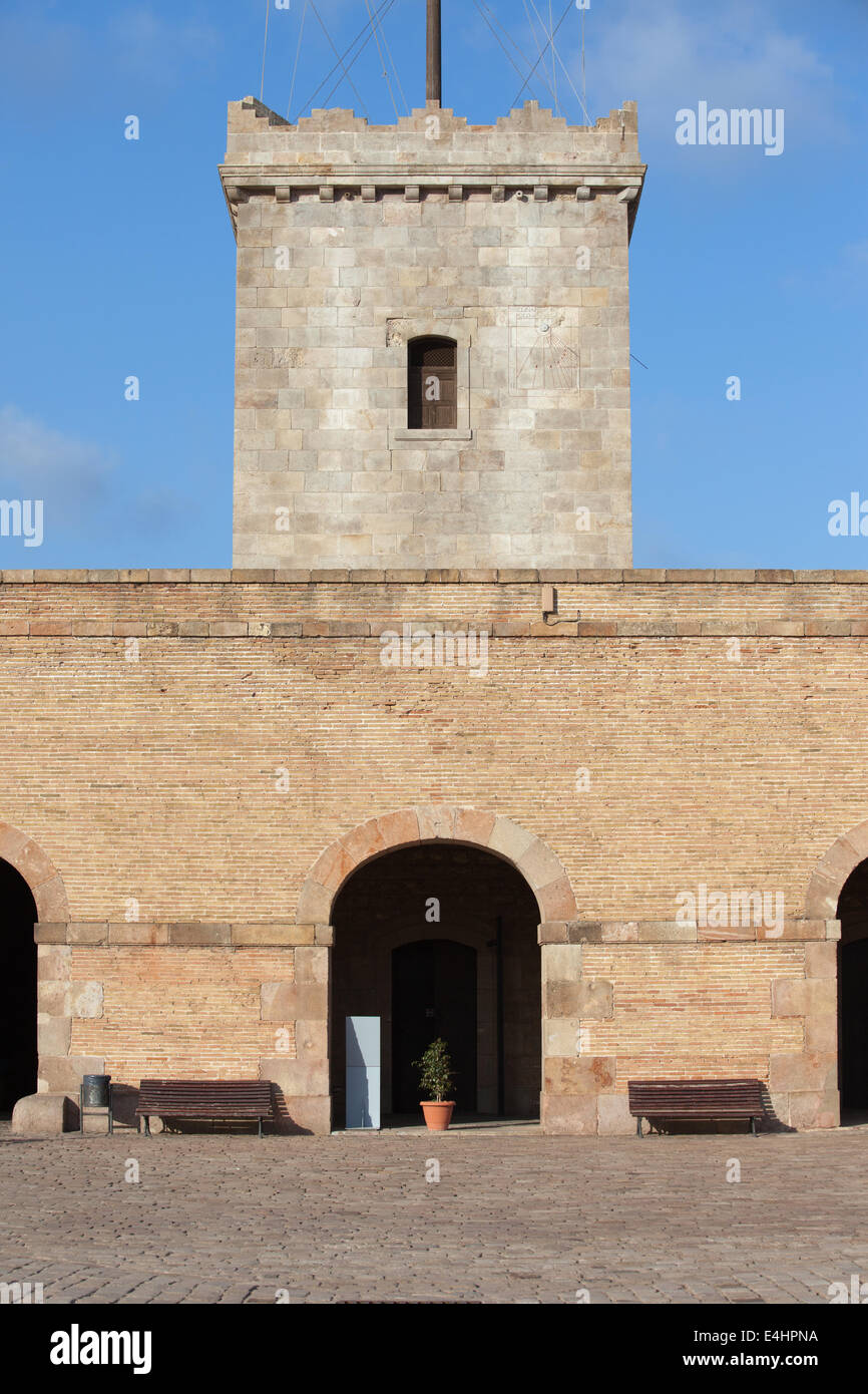 Château de Montjuic à Barcelone, Catalogne, Espagne. Banque D'Images