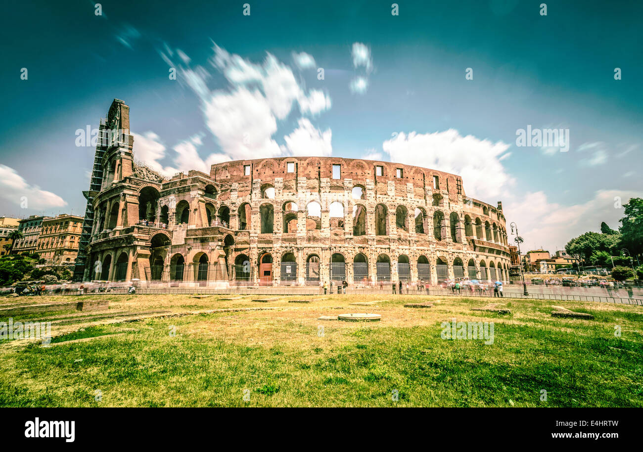 Le Colisée à Rome. Style Vintage Banque D'Images