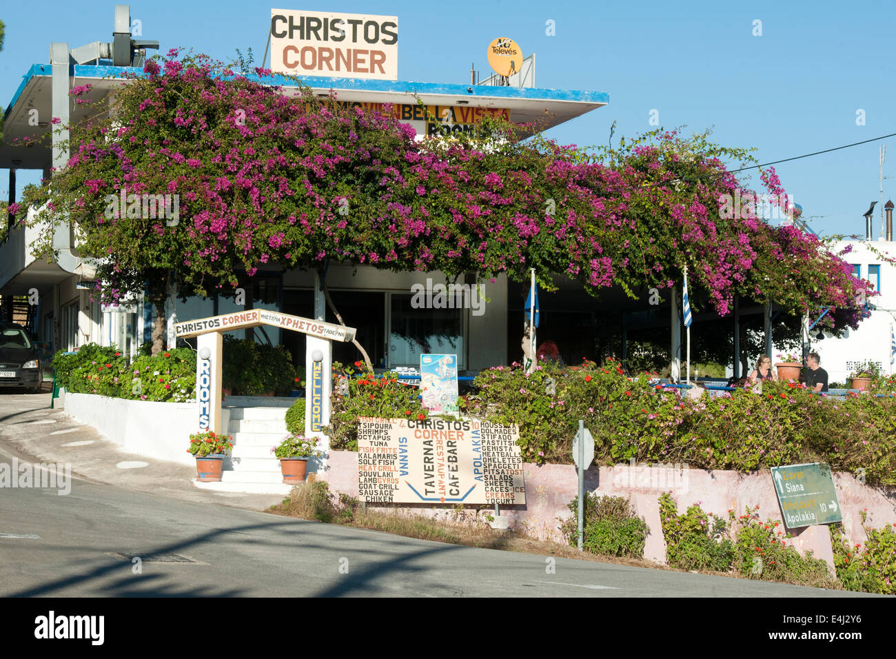 Spanien, Rhodos, Monolithos, Taverne Christos Corner Banque D'Images