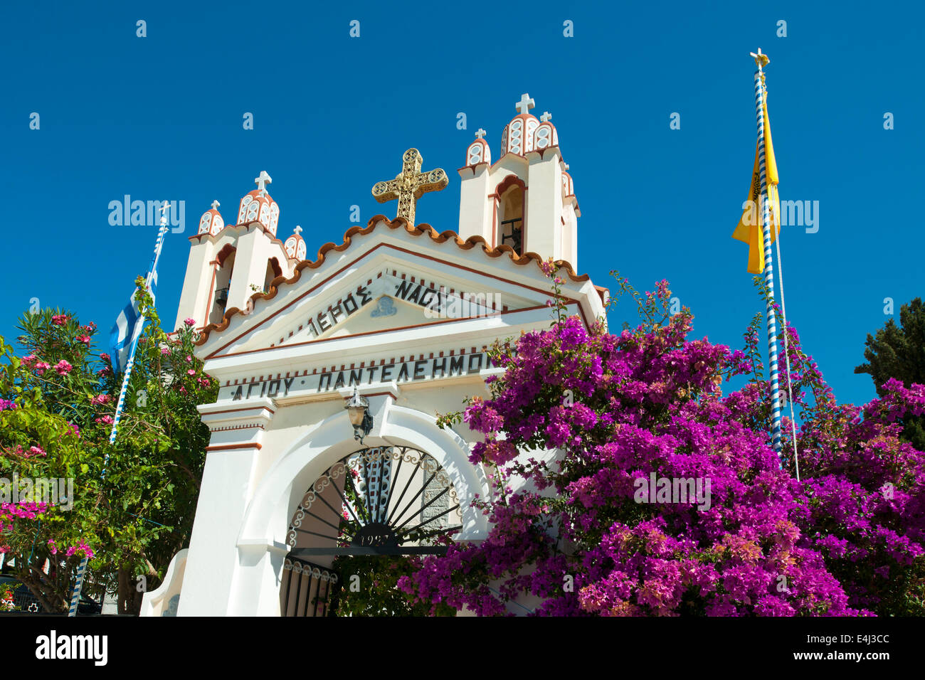 Spanien, Rhodos, Siana, Agios-Panteleimon neobyzantinische-Kirche Banque D'Images