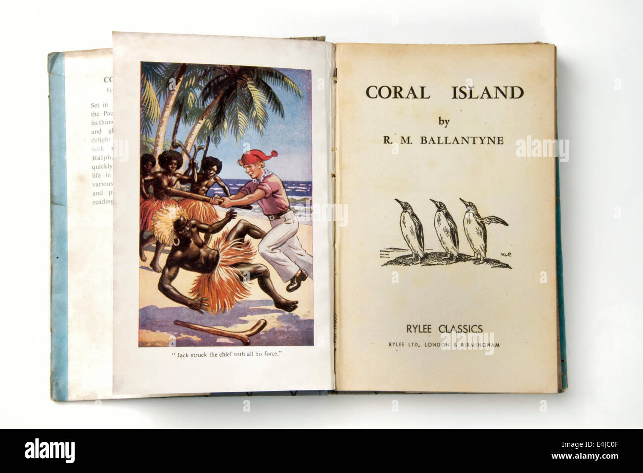 1950 copie du livre l'Ile de Corail, par R M Ballantyne Banque D'Images